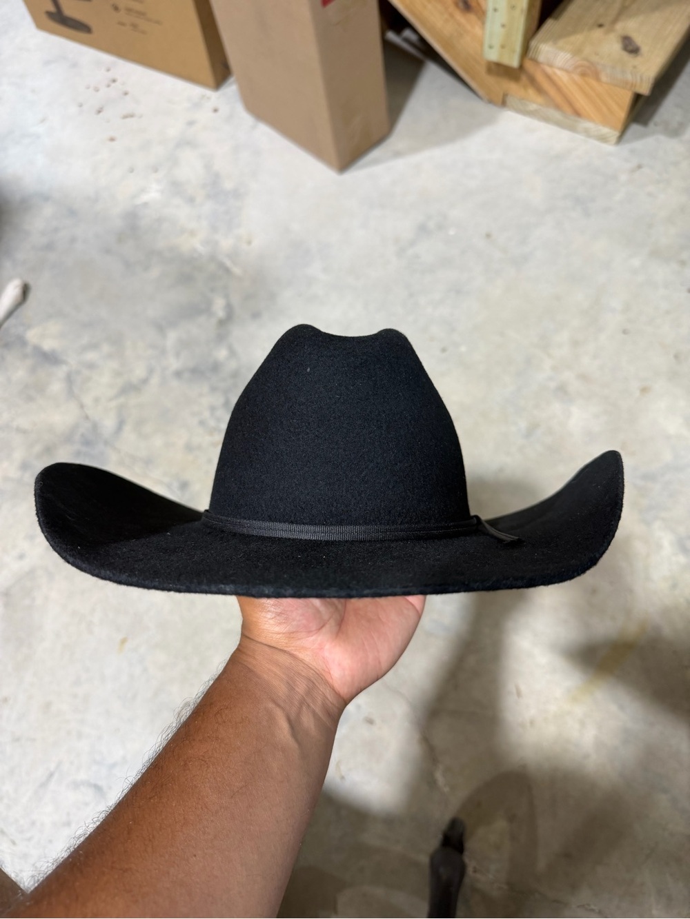 Stetson Boys' Rodeo Jr. Wool Felt Cowboy Hat Black - Picture 2 of 3